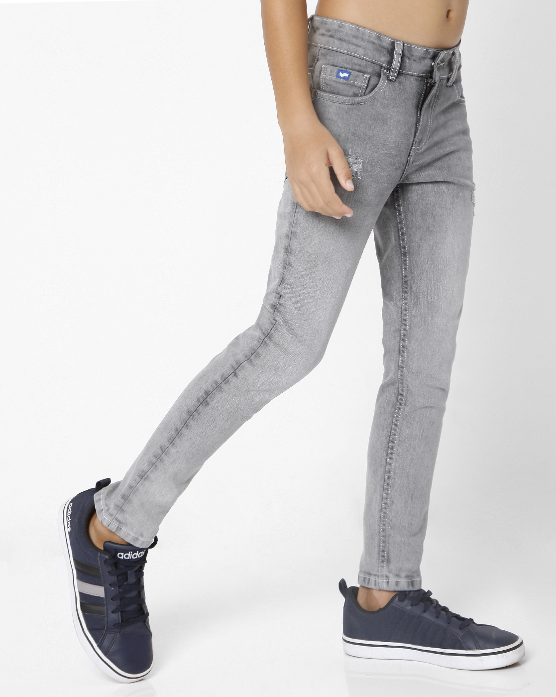 GAS KIDS Boys Solid Grey Jeans